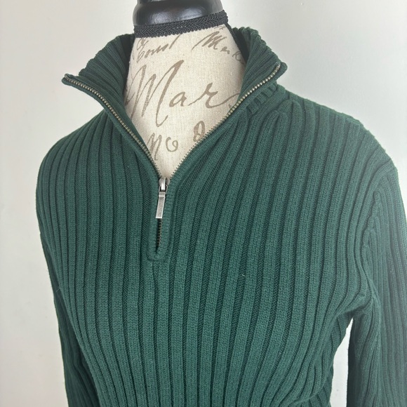 Lauren by RL ribbed sweater knit in Hunter green w/zipper - Picture 2 of 16